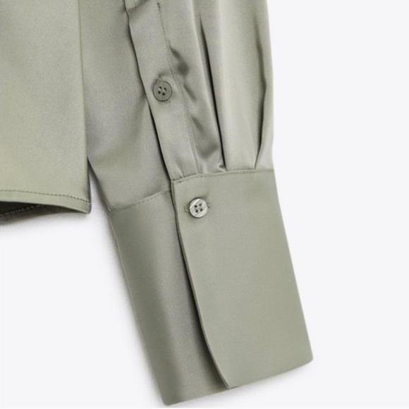 NWT Zara Fitted Satin Tailored Shirt - Picture 3 of 6